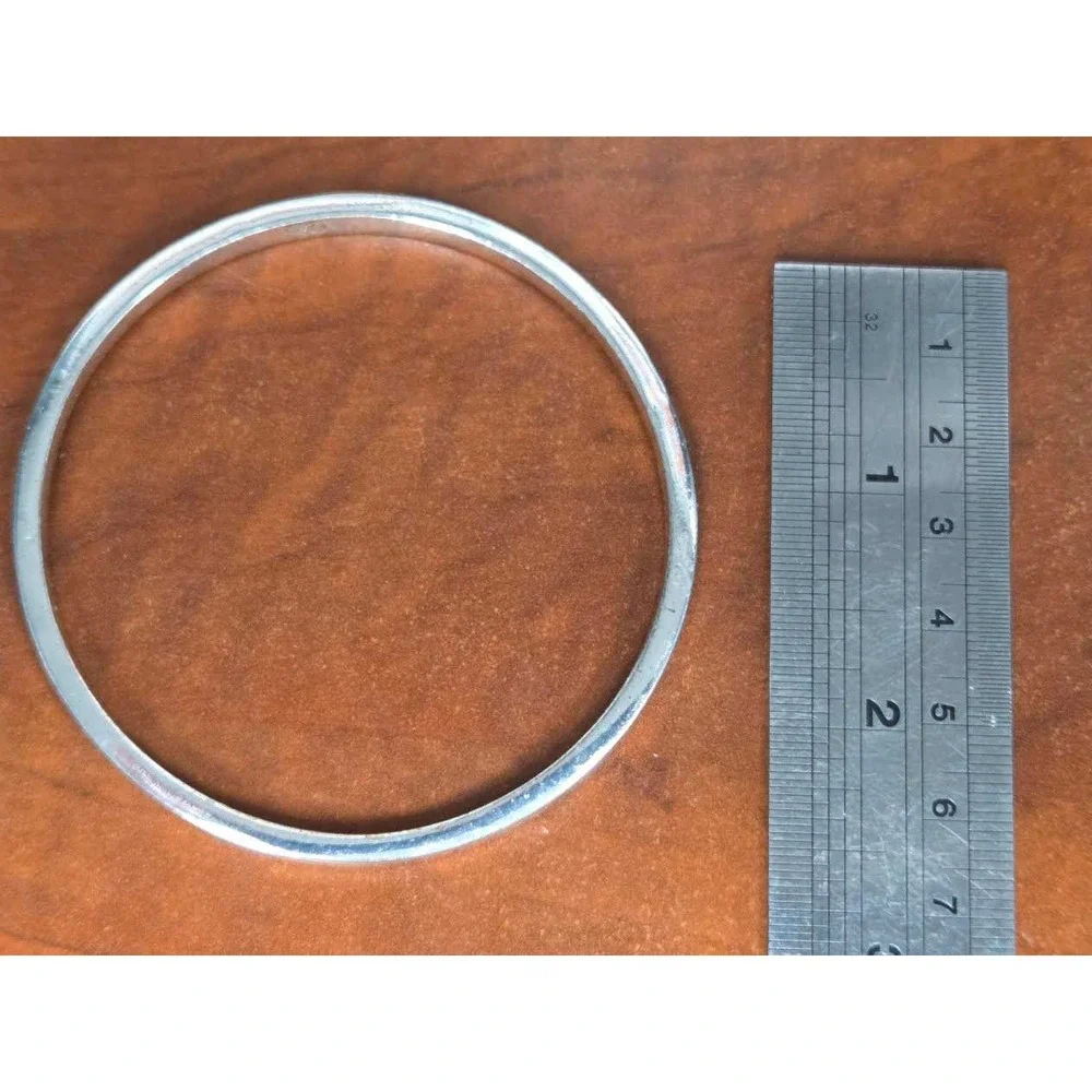 Ralph Lauren RL Silver Tone Wavy Bangle Bracelet Set of 3 Designer Stackable